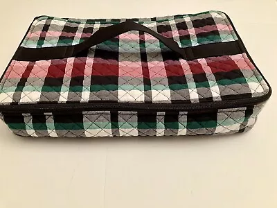 Vera Bradley RIBBONS PLAID Insulated Zip Casserole Carrier Quilted Potluck Tote • $15.99