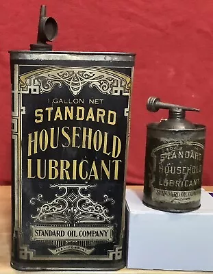 Standard Oil Home Lubricant 1 Gallon Can Early 1900’s Plus Handy Oiler 4 Oz. • $375