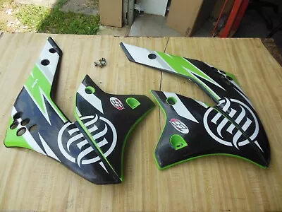 06 07 08 Kawasaki KX250F KX 250F OEM Radiator Shrouds Plastic Tank Cover Fairing • $54.99