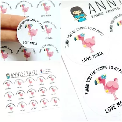 Flamingo Birthday Stickers Goodie Bag Thank You For Coming To My Party Stickers • £2.20