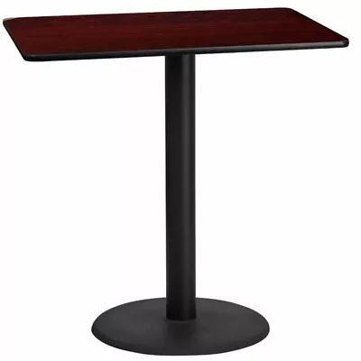 Flash Furniture 24  X 42  Restarant Bar Table In Black And Mahogany • $260.99