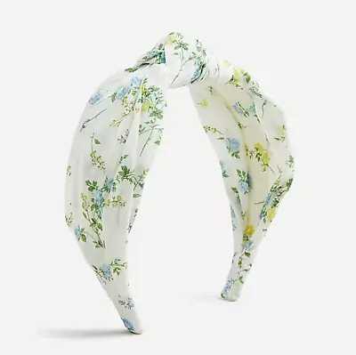 J. Crew Liberty London White Floral Print Knot Headband Turban Cottagecore • $19.99