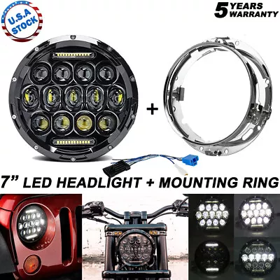 $41.39 • Buy Fit Yamaha V-Star XVS 950 1100 1300 Classic 7  Led Headlight DRL +Mounting Combo
