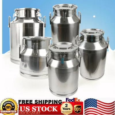 Stainless Steel Milk Cans Storage Pail Bucket Oil Barrel Canister Bottle New USA • $119