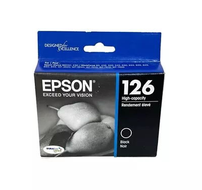 GENUINE Epson 126 HIGH CAPACITY Black Ink Cartridge EXP 10/2021 NEW Sealed • $8.32