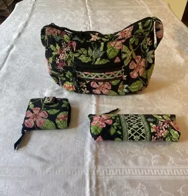 Vera Bradley Botanica Zipper Tote Purse & Wallet & Zip Case - 2007 Retired • $26