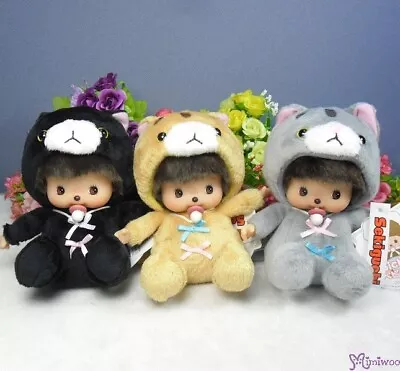 258475+82+99 Monchhichi Baby Bebichhichi 13cm Cat Plush Kitten - 3pcs Set • $70.99