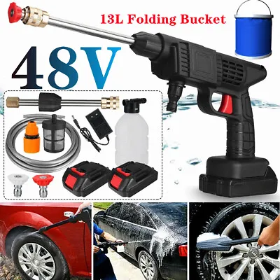 £59.77 • Buy 2 Battery Portable Cordless Car High Pressure Washer Jet Water Wash Cleaner Gun