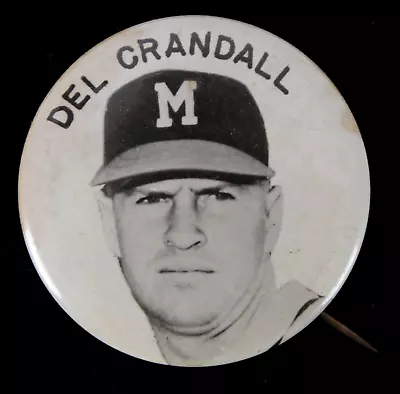 RARE!  1950's Del Crandall Milwaukee Braves 2  Pinback Buttom • $299.99