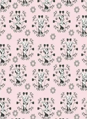 Lined Window Valance Curtain 42 X 15 Disney Minnie Mouse Pink Floral • £22.16
