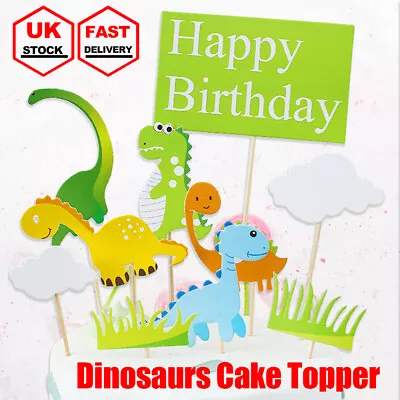 11Pcs Dinosaur Cake Topper Dinosaurs Cupcake Kids Birthday Party Cake Decoration • £3.48