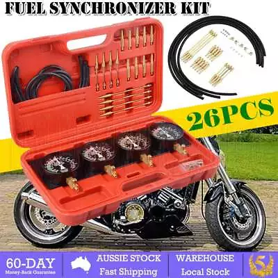 Fuel Vacuum Carburetor Synchronizer Kit Carb Sync Gauge Set Adjustable Balancer • $63.95