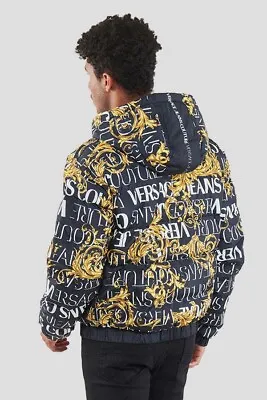 Versace Jeans Couture Hoodie Reversible Jacket Coat Brand All Logo Bnwt • $435