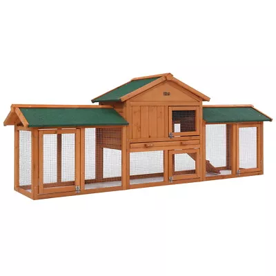 I.Pet Chicken Coop Rabbit Hutch Large Run Wooden Outdoor Pet Bunny Cage House • $189.95