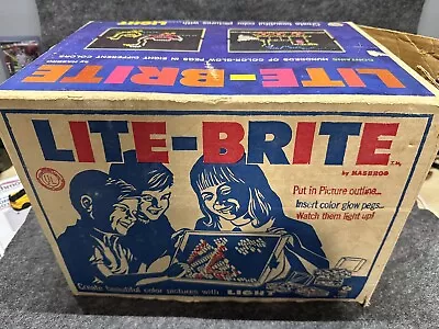 Vintage 1967 Hasbro Lite Brite Pegs Working Original Box W/ Pegs & Refills • $38