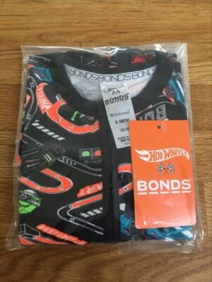 BONDS X Hot Wheels Cars Black Zippy Wondersuit BNWT Size 000 (0-3mths) • $30