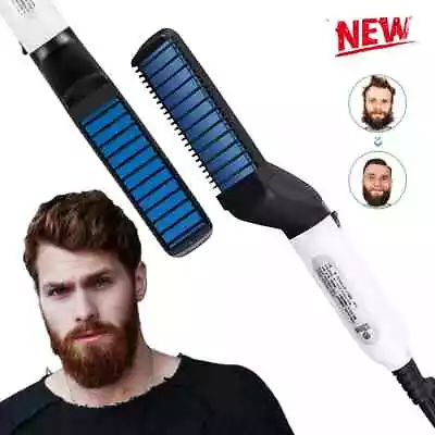 Men's Hair Straightener Multifunctional Electric Brush Beard Mustache Care Comb • $6.99