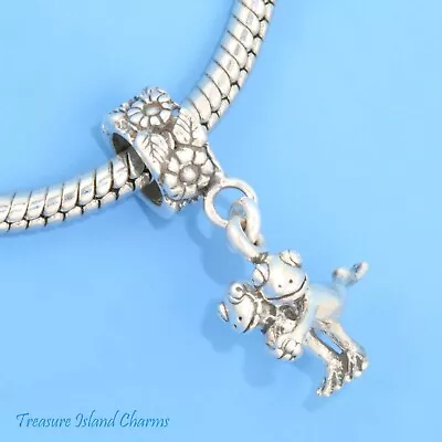 Frog Couple Dancing Tango 925 Solid Sterling Silver European Dangle Bead Charm • £21.16