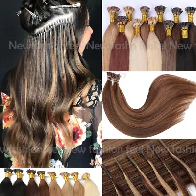 1G 0.5G 50-300S Stick Tip I Tip Real Human Hair Extensions Pre Bonded Micro Bead • $34.89