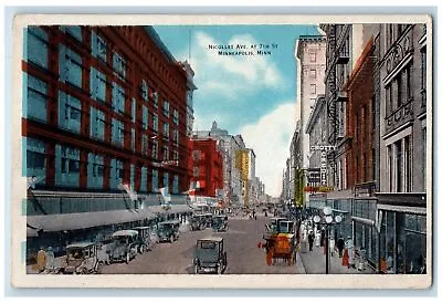 C1920 Nicollet Ave. 7th Street Establishment Classic Car Minneapolis MN Postcard • $9.72