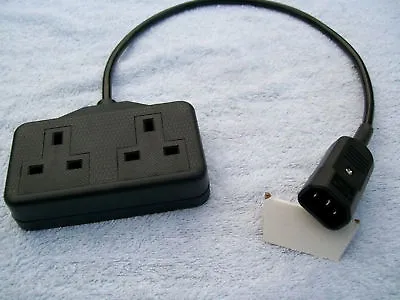 C14 Iec Plug To 2 Gang Socket Adapter  45cm Length • £11.99