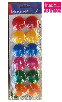 $4.99 • Buy Magnets 3cm Round Assorted Color Whiteboard Fridge School Home SRT