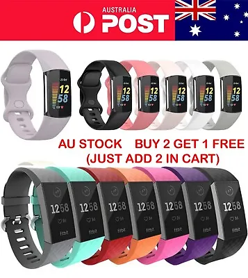 $5.99 • Buy For Fitbit Charge 3/4 & 5 Replacement Silicone Wristband Watch Sports Band Strap