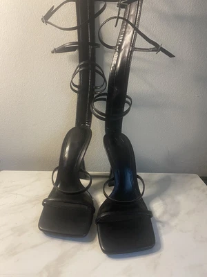 $21 • Buy Zara Black Gladiator Strappy Sandals