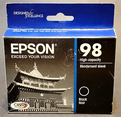Genuine Epson 98 High Capacity Black T098120 Ink Cartridge New Sealed • $7.35