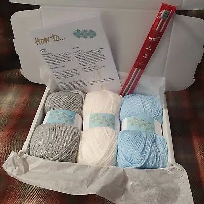 £10.50 • Buy Knitting STARTER Kit For Adults, Ideal For Beginner Yarn, Needles And Leaflet