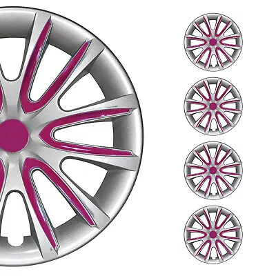 16  Set Of 4 Pcs Wheel Cover Gray With Violet Hubcaps Fit R16 Steel Rim • $99.90