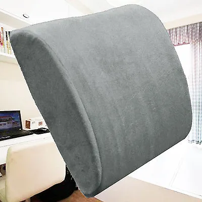 Premium Memory Foam Lumbar Support Cushion Back Pillow Home Office Chair Gray • $18.04