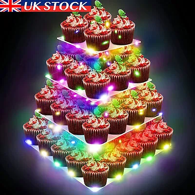 Clear Acrylic Round Cupcake Stand Display Wedding&Party 4/5Tier Cup Cake Holder • £6.99