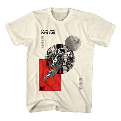 MTV Space Vibes Men's T-Shirt Classic Tagline Astronauts Explore With Us • $24.59