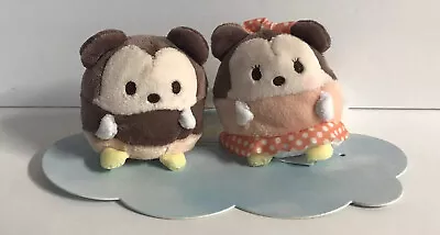 Disney Store Japan Mickey & Minnie Mouse Ufufy Mini Plush Set NEW Kawaii • $10.88