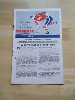 1951 Wembley Lions  V The Rest - Ice Hockey Challenge Match • £0.99