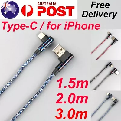 $35.99 • Buy 90 Degree Right Angle USB Type C Charging Cable Charger Cord For Samsung IPhone