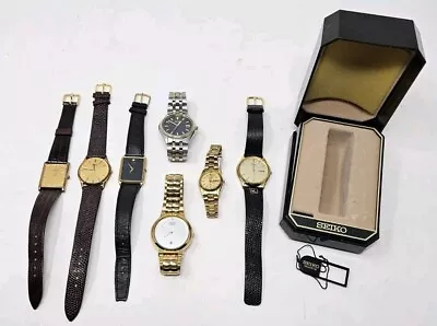 SEIKO Citizen Wrist Watch 7 Lot Vintage Mens Womens Wristwatch • $274.98