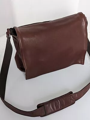 Vintage El Portal Soft Leather Messenger/ Brief Case Brown 14 X11 X3 . • $39.99