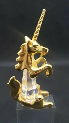 Trimlite Swarovski Crystal & Gold Tone Unicorn Paper Weight Book Shelf Figurine • $26.99