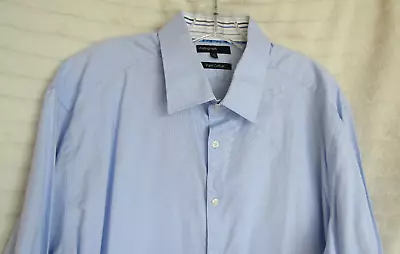 M&S Autograph Light Blue Pure Cotton Long Sleeve Shirt 50  Chest 18.5  Collar • £12