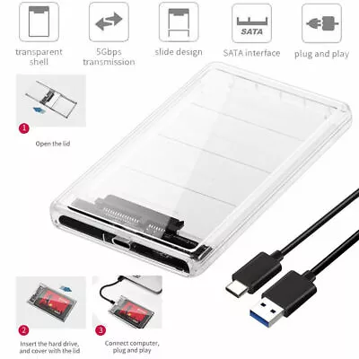 £10.55 • Buy USB 3.0 To SATA Hard Drive Enclosure Caddy Case For 2.5  Inch HDD / SSD External