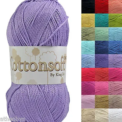 King Cole Cottonsoft DK 100% Cotton Knitting & Crochet Yarn • £3.49