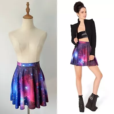 BlackMilk Women’s Skirt Size S Galaxy Mini Purple Skater Flared Made In Aus • $39