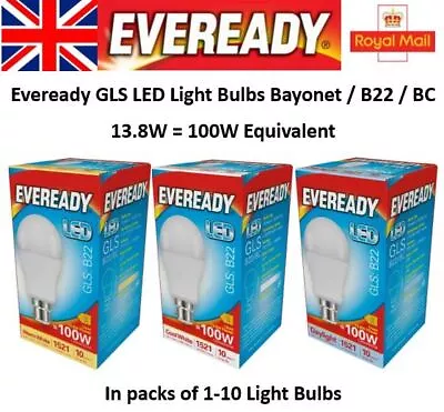 LED GLS Light Bulbs 100W Bayonet BC B22 Warm White Cool Daylight White 100 Watt • £6.49