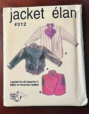 Lois Ericson Design & Sew #312 Misses Leather Jacket Elan Pattern Sz 4-22 UNCUT • $12.99