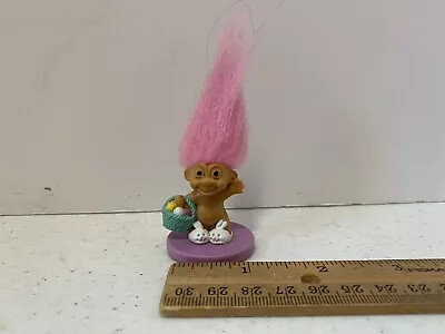 Troll Doll 1 1/2  Russ Easter Rubber Stamp  You're My Honey Bunny  Pink Hair • $9.80