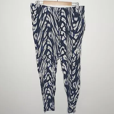 Witchery Size 12 Blue White Harem Zipper Ankle Long Pants • $10.24