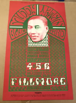 Muddy Waters Poster Fillmore 1966 BG35  Blues Quicksilver Graham 2nd Vintage • $149.99