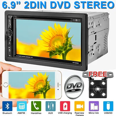 Fit Ford F-150 Mustang Fusion Camera + Car Stereo CD DVD Player Bluetooth 2 Din • $113.46